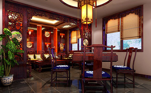 福安古典中式风格茶楼包间设计装修效果图